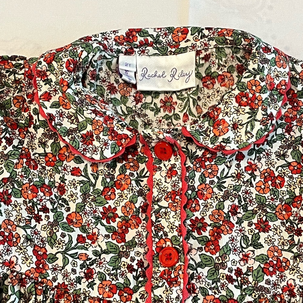 Rachel Riley Red and Green Floral Dress - Picture 2 of 4